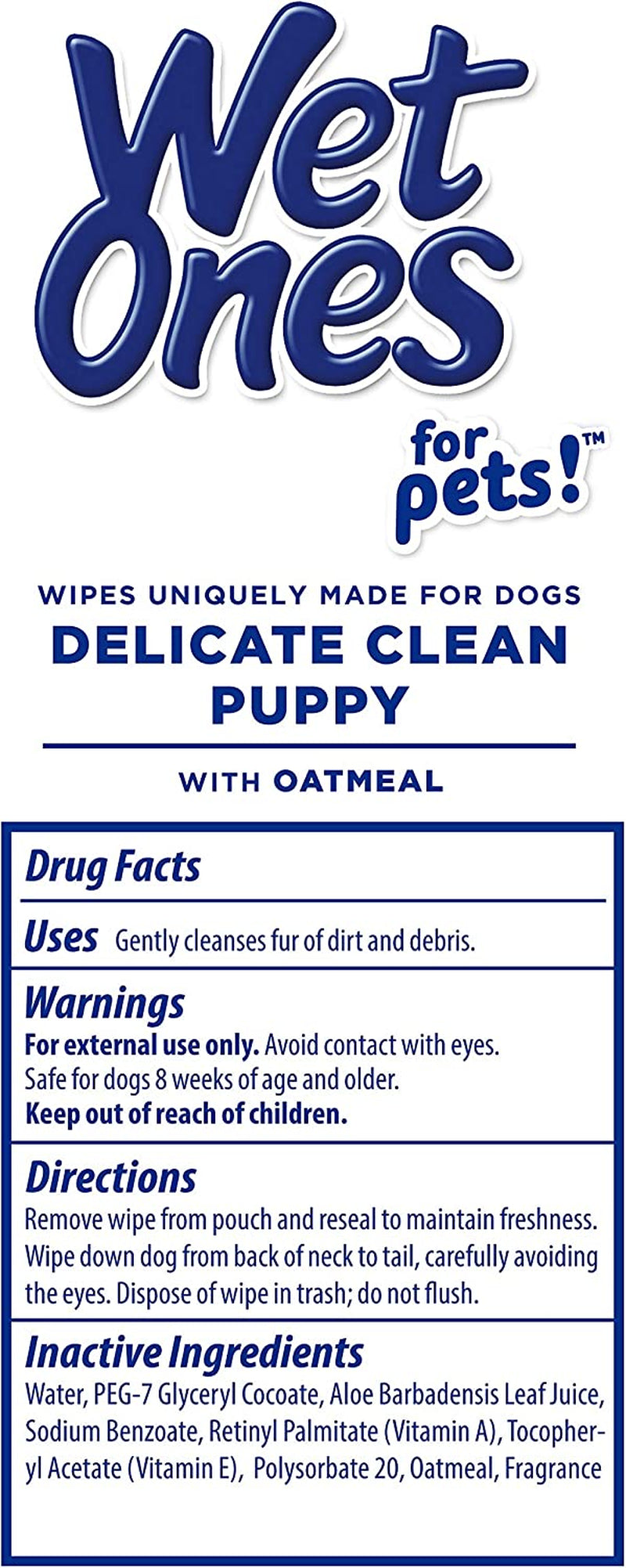 for Pets Delicate Clean Puppy Cleaning Wipes with Oatmeal | Mild & Soothing Puppy Grooming Wipes in Tropical Splash Scent, Wipes with Wet Lock Seal | 30 Ct Pouch Dog Wipes