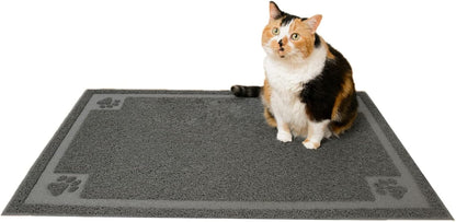 Cat Litter Mat by  (XL Size: 36"X24") - Non-Slip, Durable, Easy to Clean, Water Resistant - Eliminates Litter Tracking, Soft on Kitty Paws, Scatter Control, Covered Litter Box Mat