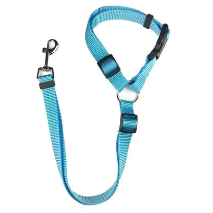 Leash Safety Belt - Solid Color Two-In-One Pet Car Seat Belt Nylon Lead Leash Backseat Safety Belt Adjustable Dogs Harness Collar Pet Accessories Travel Dog