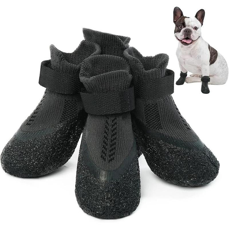 Adjustable Breathable Dog Shoes 4 Count Set Waterproof Non-Slip Pet Socks for Large Medium Dogs Outdoor Sports Rubber Material Kiadog Shoe