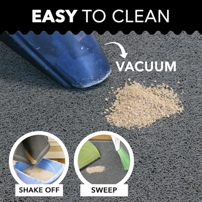 Cat Litter Mat by  (XL Size: 36"X24") - Non-Slip, Durable, Easy to Clean, Water Resistant - Eliminates Litter Tracking, Soft on Kitty Paws, Scatter Control, Covered Litter Box Mat