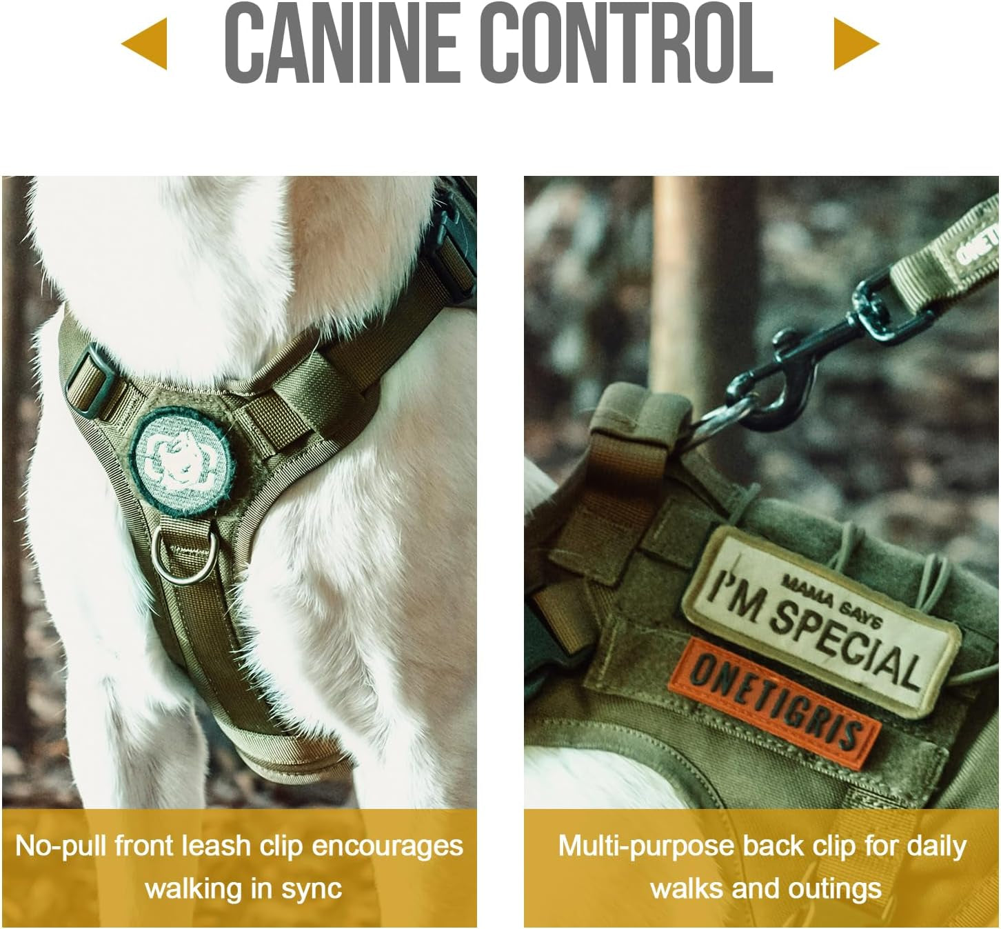 Dog Harness, Tactical Dog Harness No-Pull Breathable Adjustable Pet Vest with Handle for Outdoor Walking(Ranger Green,Small)