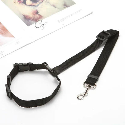 Leash Safety Belt - Solid Color Two-In-One Pet Car Seat Belt Nylon Lead Leash Backseat Safety Belt Adjustable Dogs Harness Collar Pet Accessories Travel Dog