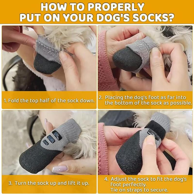 Adjustable Breathable Dog Shoes 4 Count Set Waterproof Non-Slip Pet Socks for Large Medium Dogs Outdoor Sports Rubber Material Kiadog Shoe